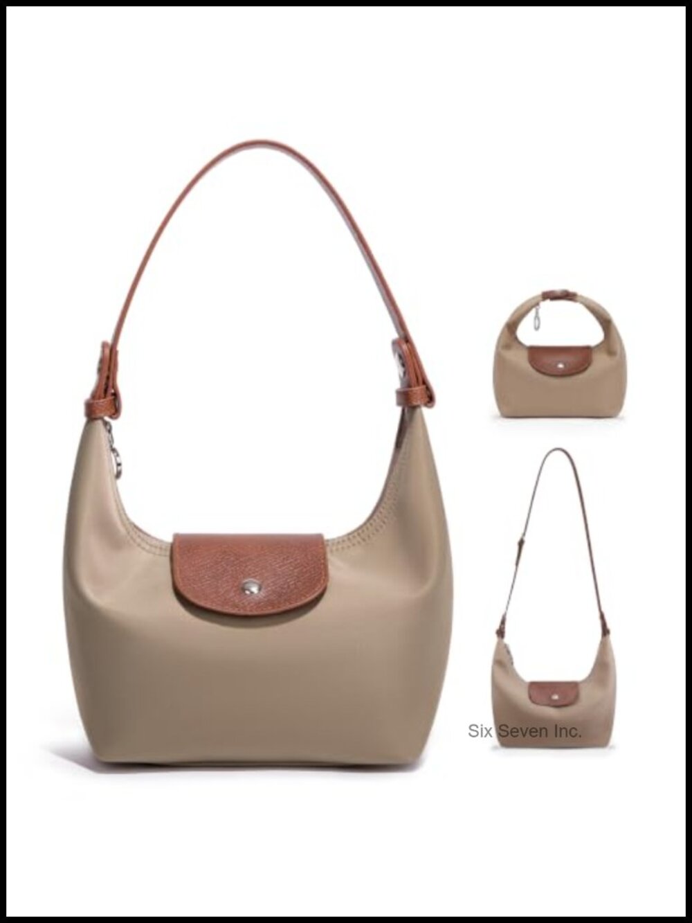 Mini Crescent Crossbody Bag Removable Strap Water-Resistant Nylon